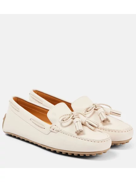 Pantofi loafer Tod's din piele alb