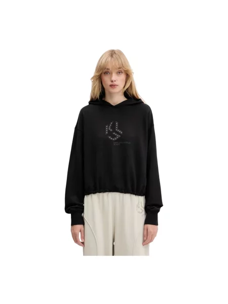 Bluza z kapturem Karl Lagerfeld z kapturem czarna
