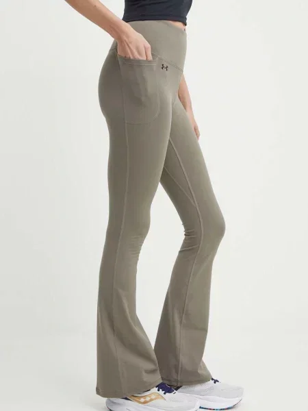 Under Armour legginsy treningowe Motion Flare gładkie brązowy