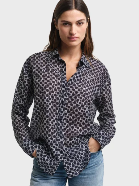 Шовкова блуза Gant синя