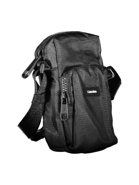 Lniana torebka crossbody Calvin Klein biznesowa czarna