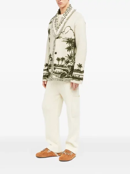 Kardigan Alanui s třásněmi zelený