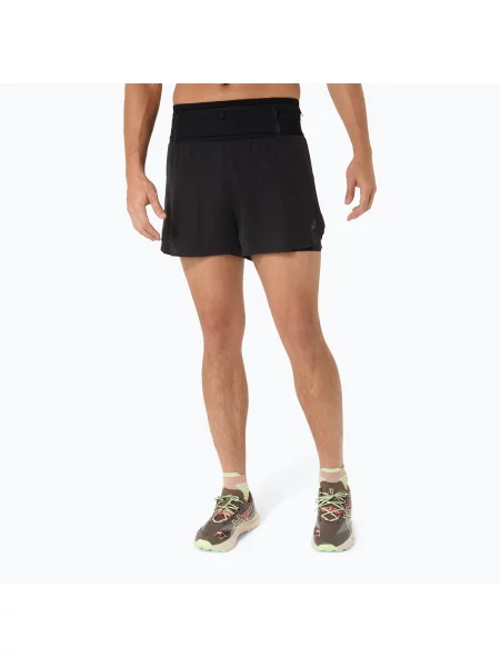 Pantaloni scurți de alergare pentru bărbați ASICS Fujitrail Elite performance black negru