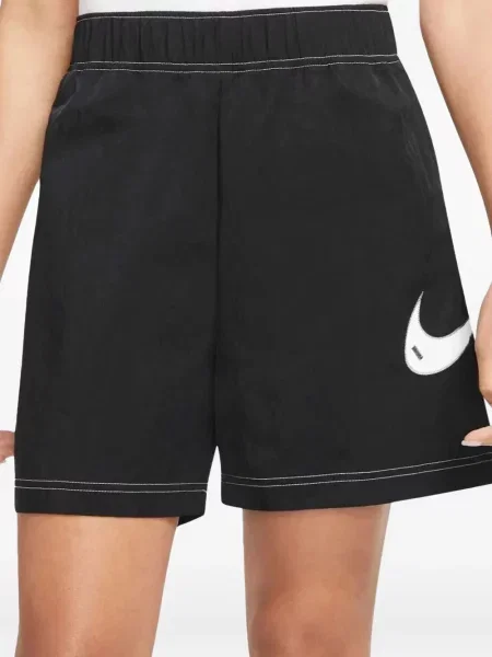 Pantaloni scurți Nike alergare cu talie înaltă în carouri albastru