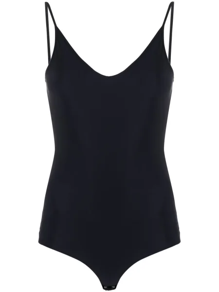 Body Jil Sander cu decolteu în V stretch albastru