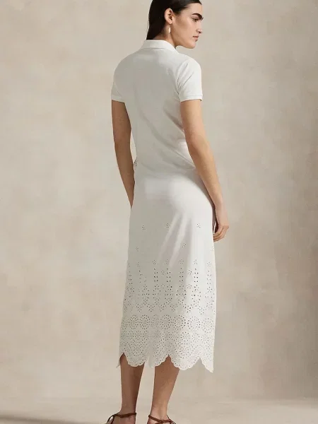 Sukienka midi Polo Ralph Lauren elegancka biała