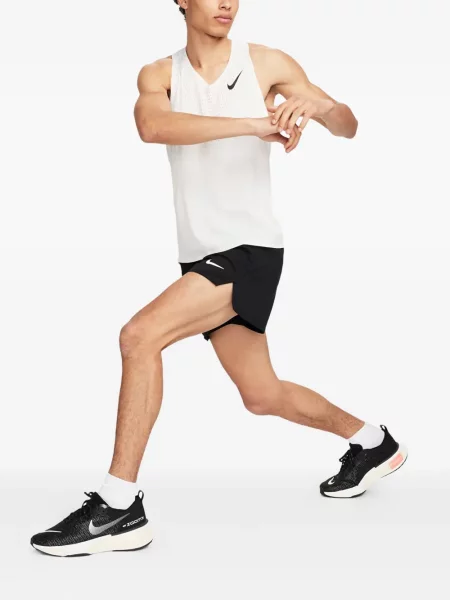 Top sport Nike din fleece plisat fără mâneci alb