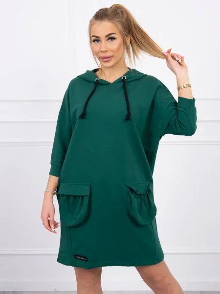 Rochie Kesi cu glugă de costum verde