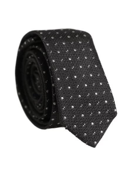 Krawat Dolce And Gabbana w grochy z nadrukiem szary