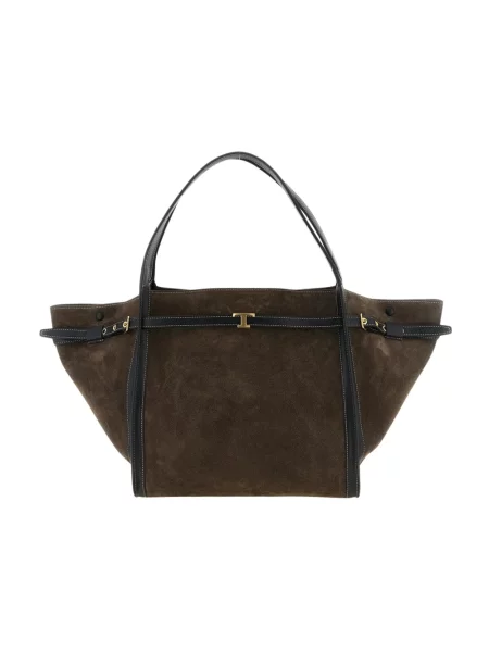 Shopperka Tod's zamszowa brązowa