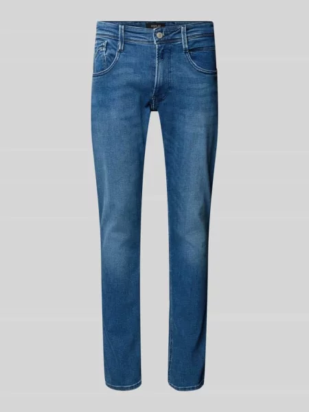 Jeans o kroju slim fit z wpuszczanymi model ANBASS' Replay niebieskie