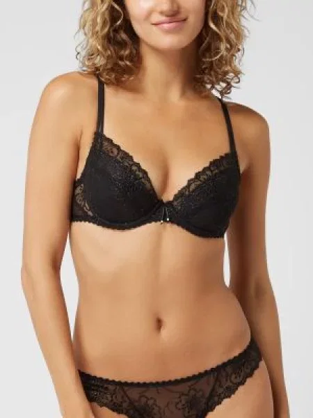 Biustonosz push up z kwiatowej koronki model ‘Jane' Marie Jo czarny