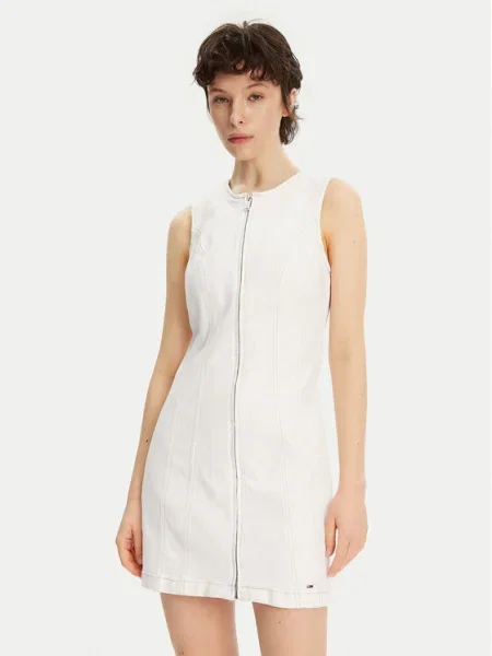 Tommy Jeans Rochie de blugi Écru alb