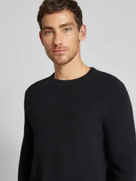 Selected sweter z dzianiny SLHRoss Mężczyźni jednolity M czarny