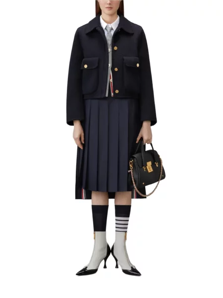 Cămașă Thom Browne din țesătură twill albastru