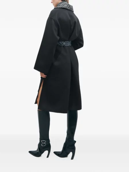 Palton Tory Burch de lână plic negru