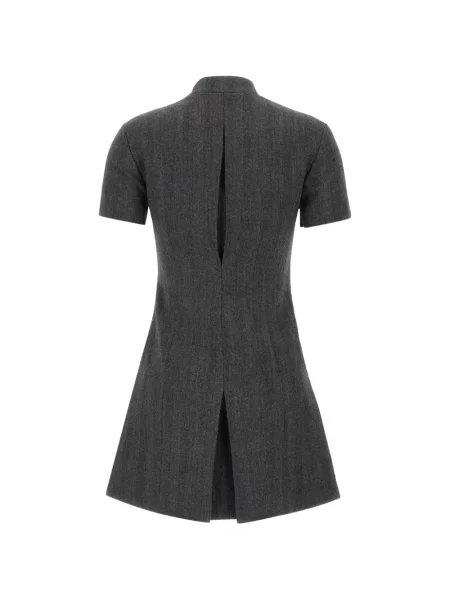Rochie mini Coperni asimetrică cu model herringbone gri