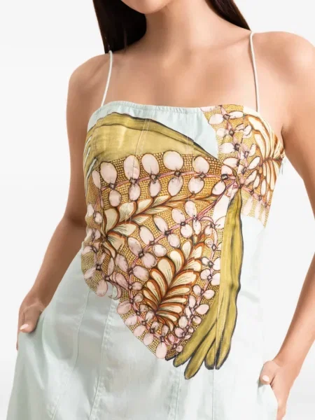 Rochie midi Ulla Johnson până la genunchi de costum verde