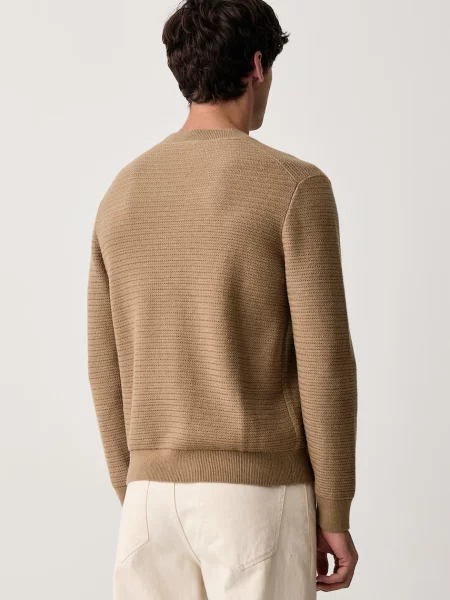 Sisley sweter z wełną beżowy