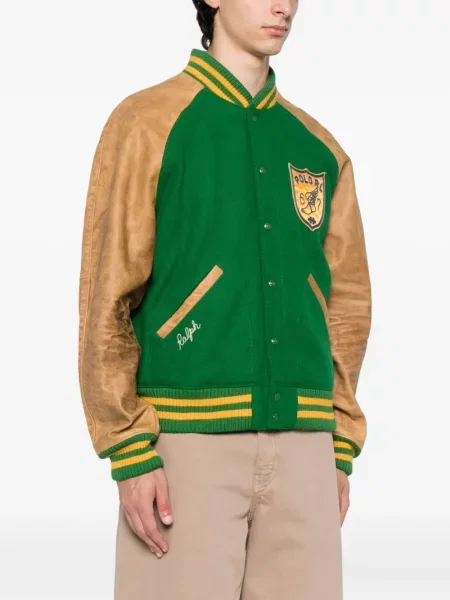 Kostkované oblekové kožené sako Polo Ralph Lauren hnědé