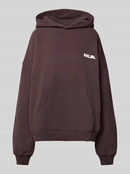 Karo Kauer Bluza Z Kapturem Oversize braun biała