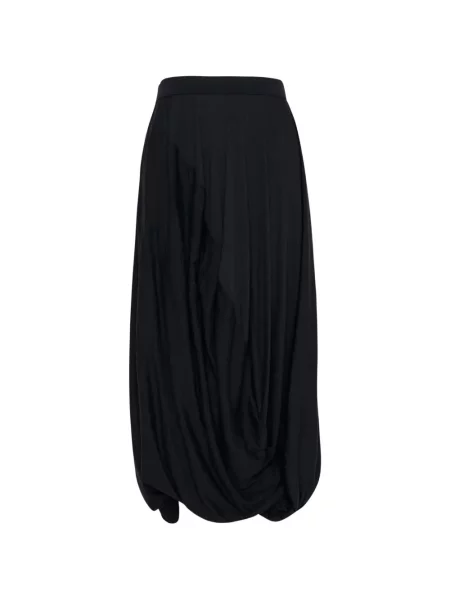 Fusta maxi Junya Watanabe de lână drapată negru