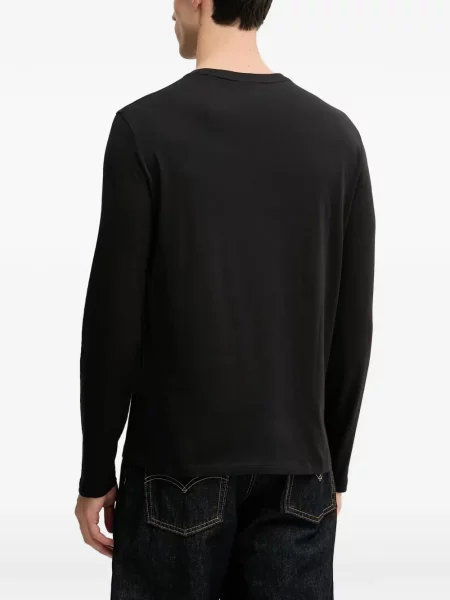 Lung tricou Armani Exchange cu imagine negru
