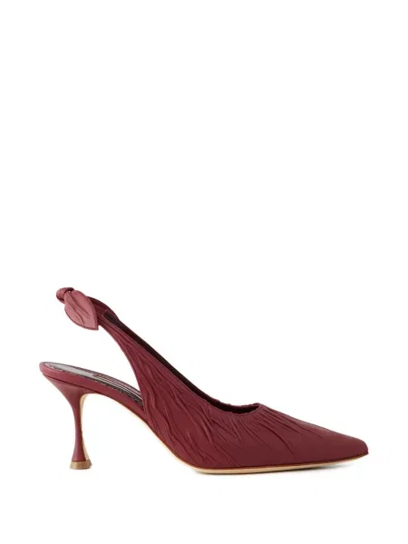 Pantofi cu toc Manolo Blahnik plisate roșu