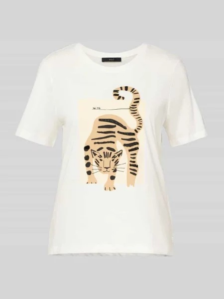 T-shirt z nadrukowanym motywem Oui biała