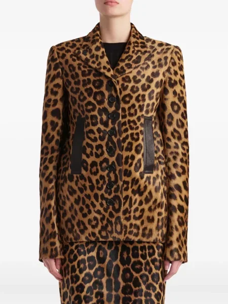 Geacă Khaite cu model leopard maro