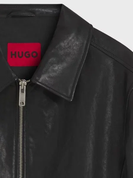 Шкіряна куртка Hugo чорна