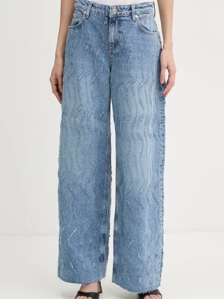 Liu Jo kavbojke s širokimi hlačnicami modra