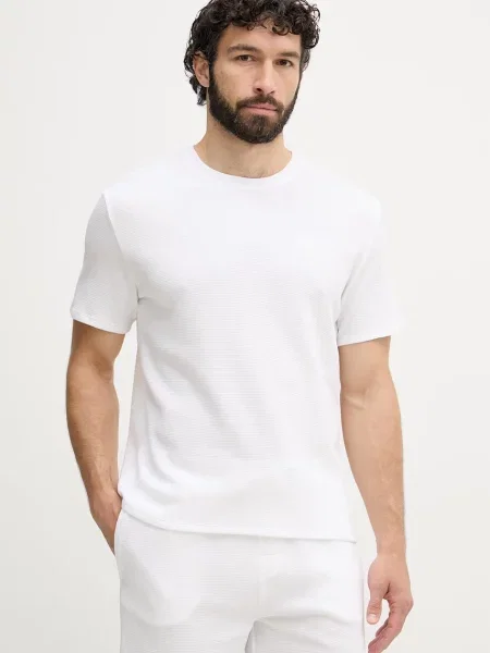BOSS loungwear tričko Waffle T-Shirt bílé