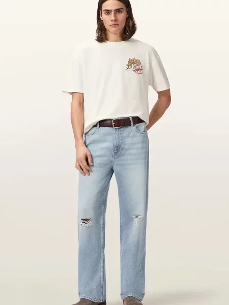 AllSaints T-shirt oversize ROQUE biała