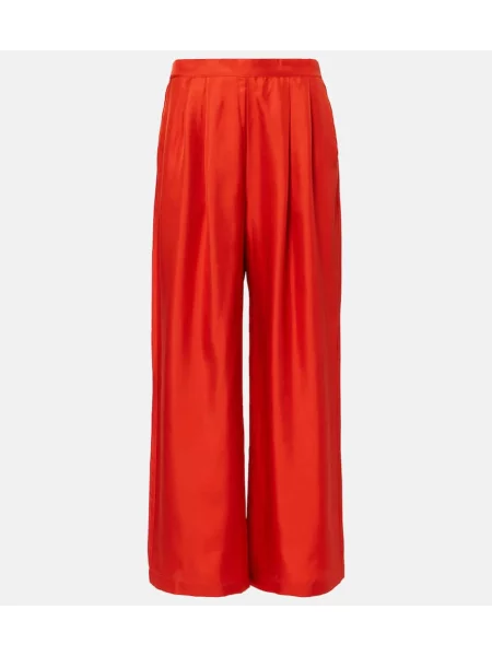 Pantaloni Asceno de mătase bordo