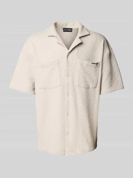 Koszula casualowa o kroju oversized z rękawem o dł. model ‘ACADO’ Pegador beżowa