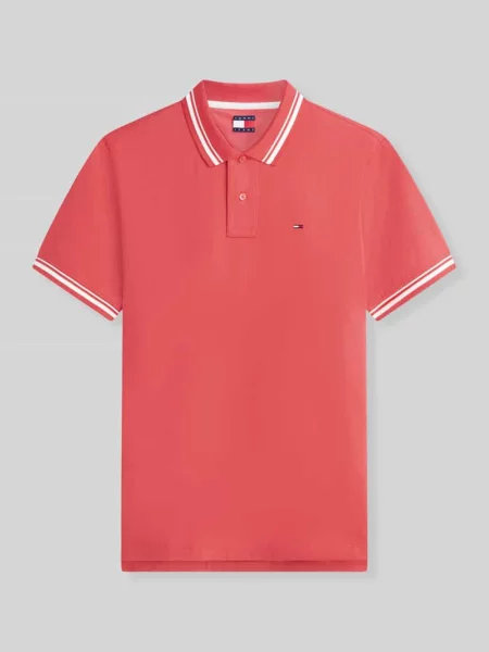 Koszulka polo z czystej bawełny o kroju regular fit Tommy Jeans czerwona