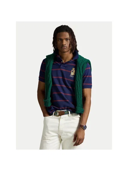 Короткое поло Polo Ralph Lauren с коротким рукавом синее