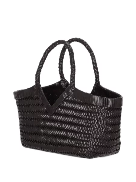 Geantă shopper Vipera din piele țesută maro