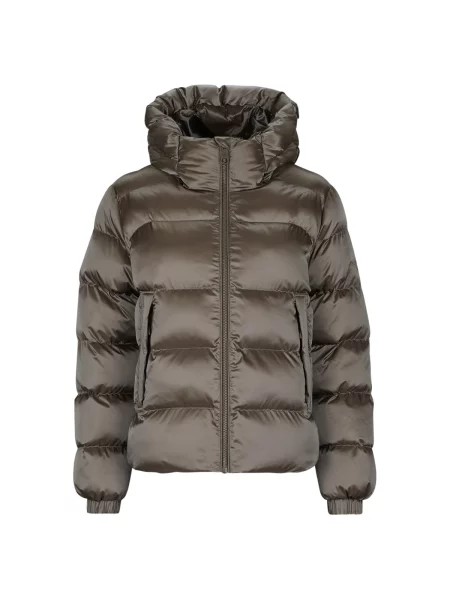 Geacă cu puf Superdry cu glugă maro