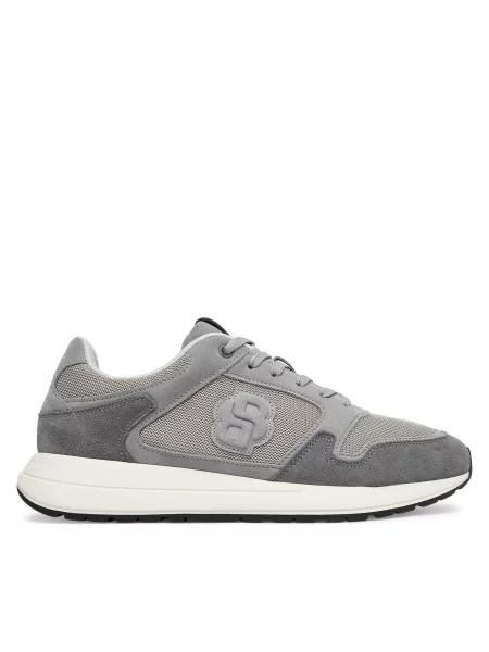 BOSS BLACK Sneakers tornacipő Vinston_Runn_sdmeBB | hasított bőr szürke