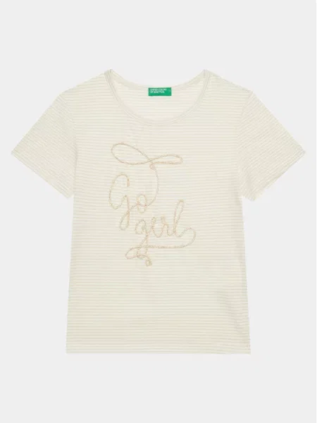 United Colors Of Benetton T-Shirt Εκρού