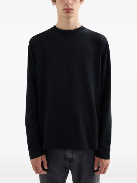 Lung tricou Jil Sander cu broderie negru