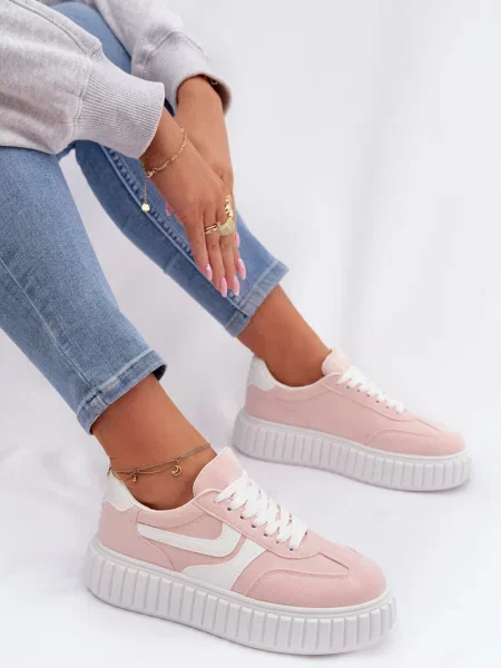 Велурени кецове Boto на платформе бяло