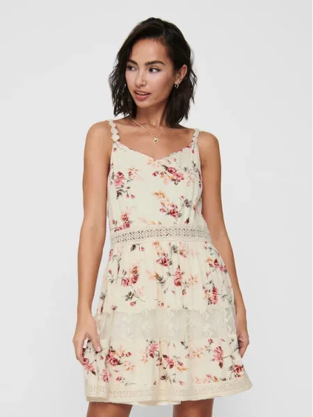 ONLY Rochie de vară Karmen Bej Regular Fit alb