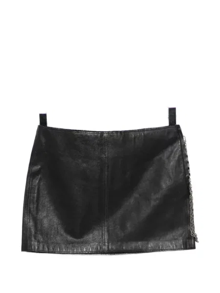 Fustă din piele Alexander Wang cu talie joasă negru