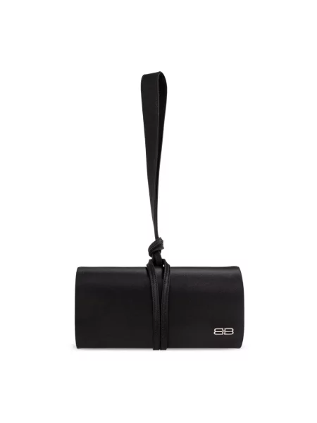 Satynowa torebka Balenciaga czarna