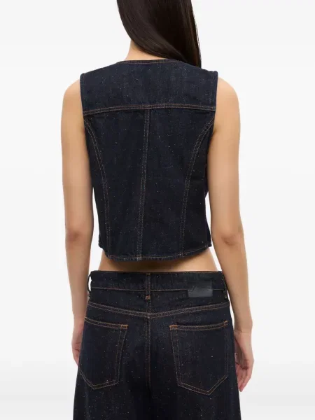 Vestă denim Ganni albastru
