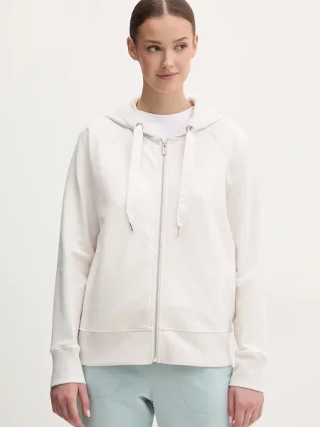 Dkny bluza z kapturem gładka beżowy