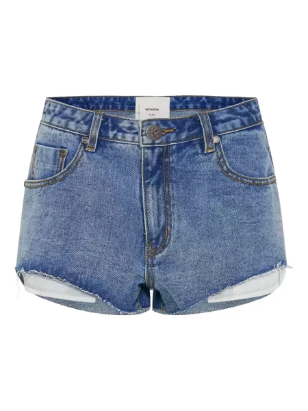Pantaloni scurți din denim One Teaspoon albastru